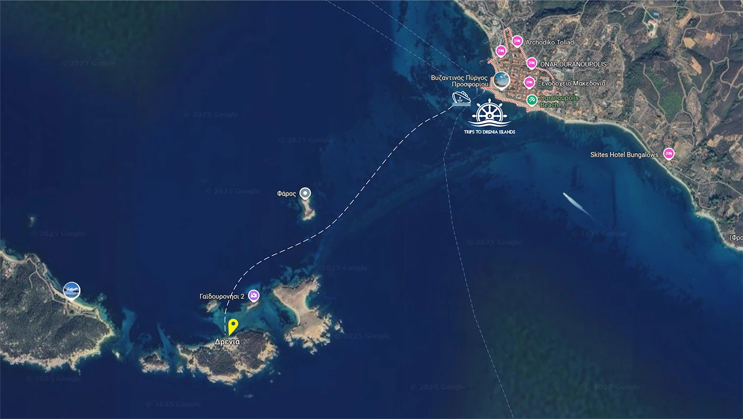 Trips to Drenia map tour guide